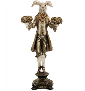 Hovedbilde Lysestake Kanin Gull. 