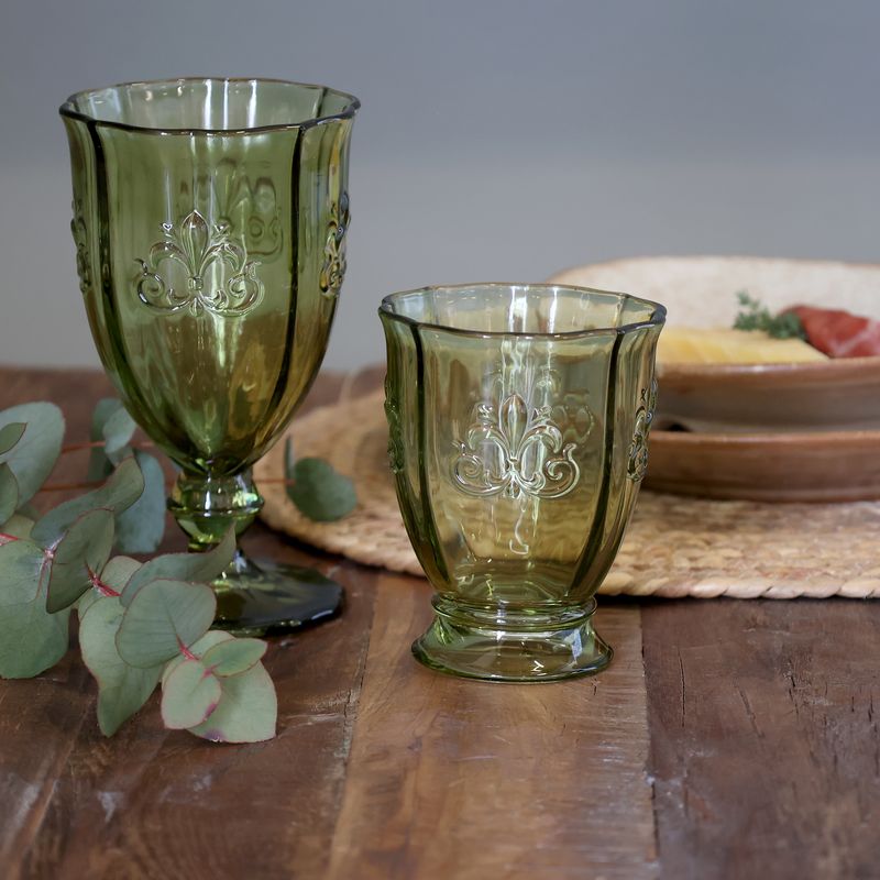 Saint-Émilion Vinglass m. mønster H16/Ø9 cm Oliven