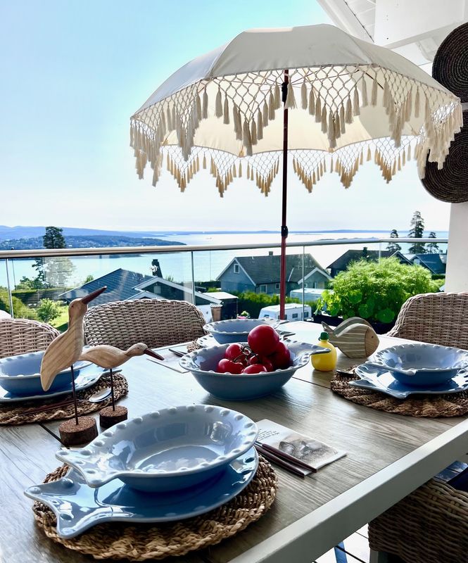 Fiskeservise suppetallerken. Lyseblå