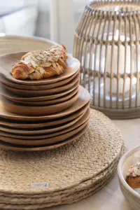 Hovedbilde Lama Sana lyslykt rattan &Oslash;26 H26 Beige 