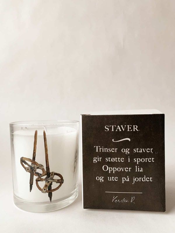 Duftlys i gaveeske. Skistaver